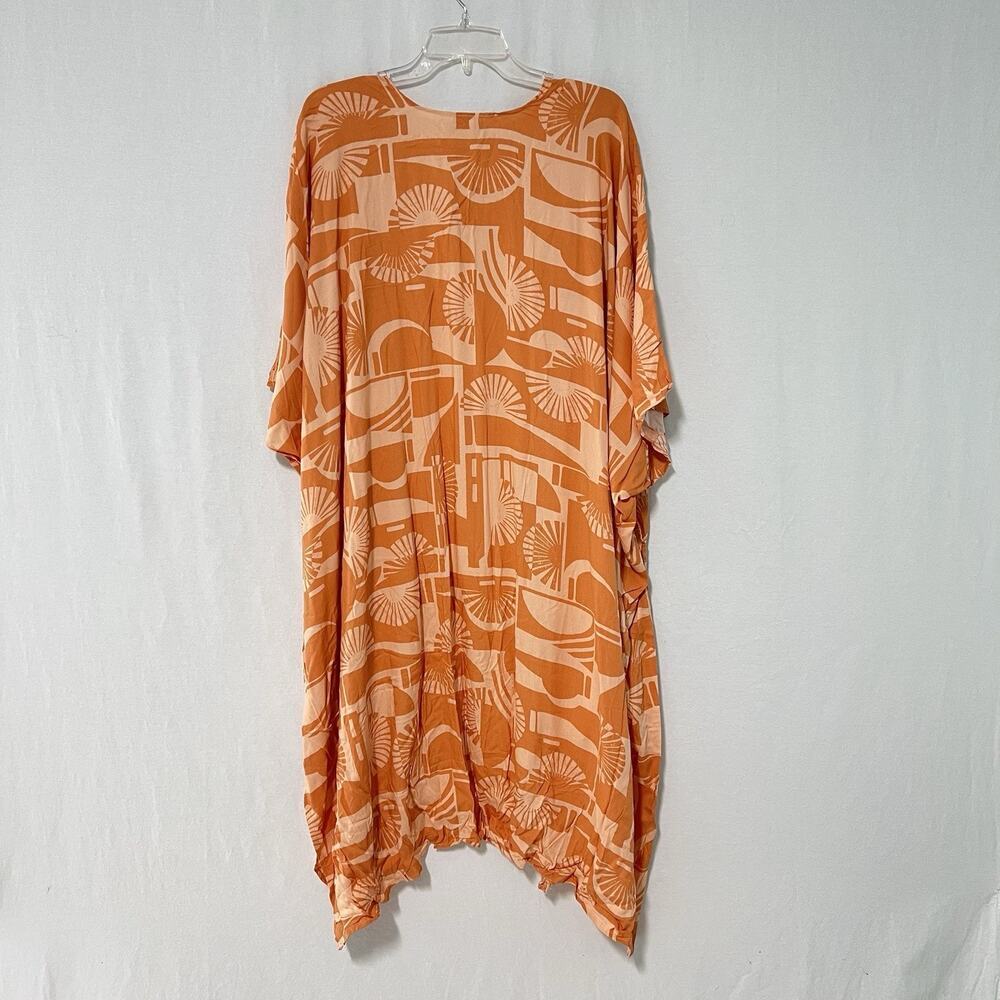 Sonoma Kimono Cover Up Women One Size Orange Long Boho Coastal Airy Resort NEW - Picture 9 of 9
